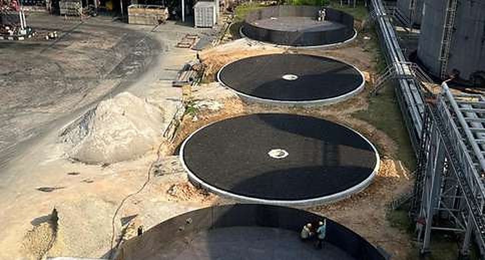 Tank foundations and new storage tanks